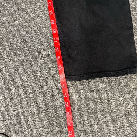 Levi’s Premium Denim Ribcage Straight Ankle Jeans Black Size 27 Button Fly - Picture 9 of 10